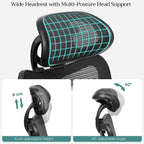 Office chair - Ergonomic office chair - Adjustable computer chair - Black