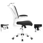 Office chair - Computer chair - With folding armrests - adjustable backrest - Black White