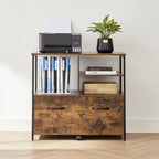 Archive cabinet-Industrial style-Vintage Brown-Zwart