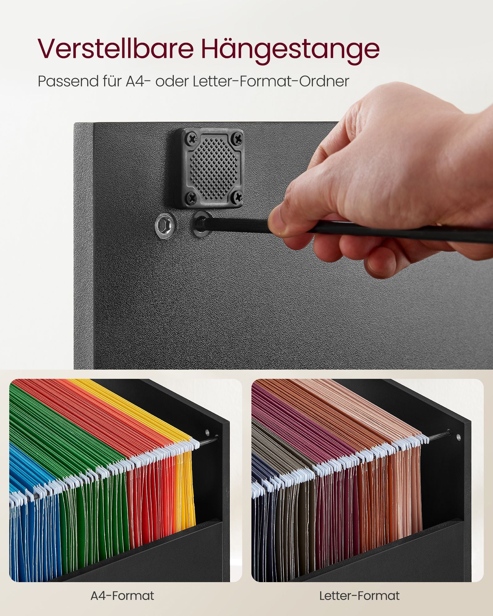 Archive cabinet - with 3 lockable drawers - ink black