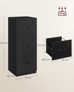 Archive cabinet - with 3 lockable drawers - ink black