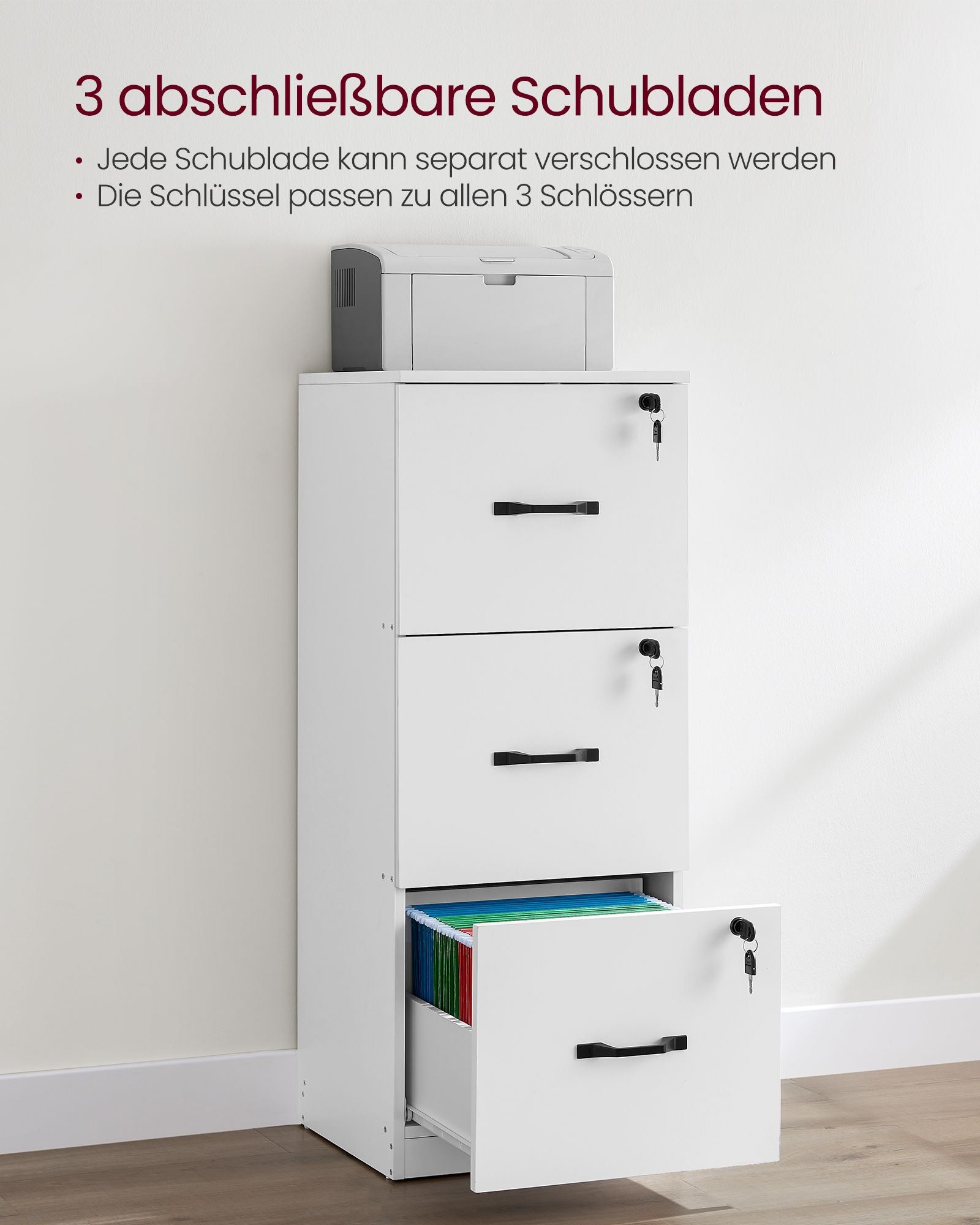 Archive cabinet - with 3 lockable drawers - Wolkwit