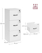 Archive cabinet - with 3 lockable drawers - Wolkwit