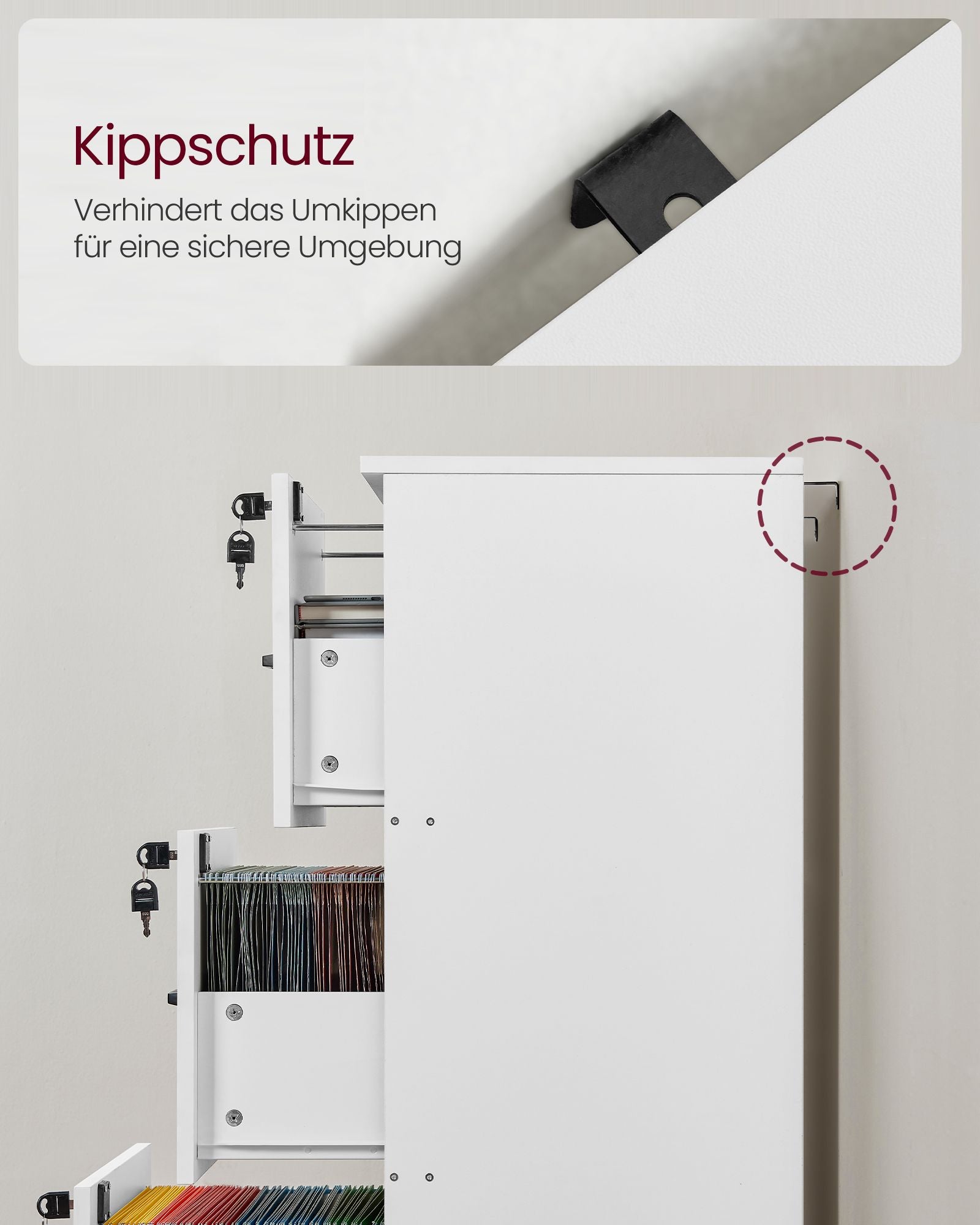 Archive cabinet - with 3 lockable drawers - Wolkwit