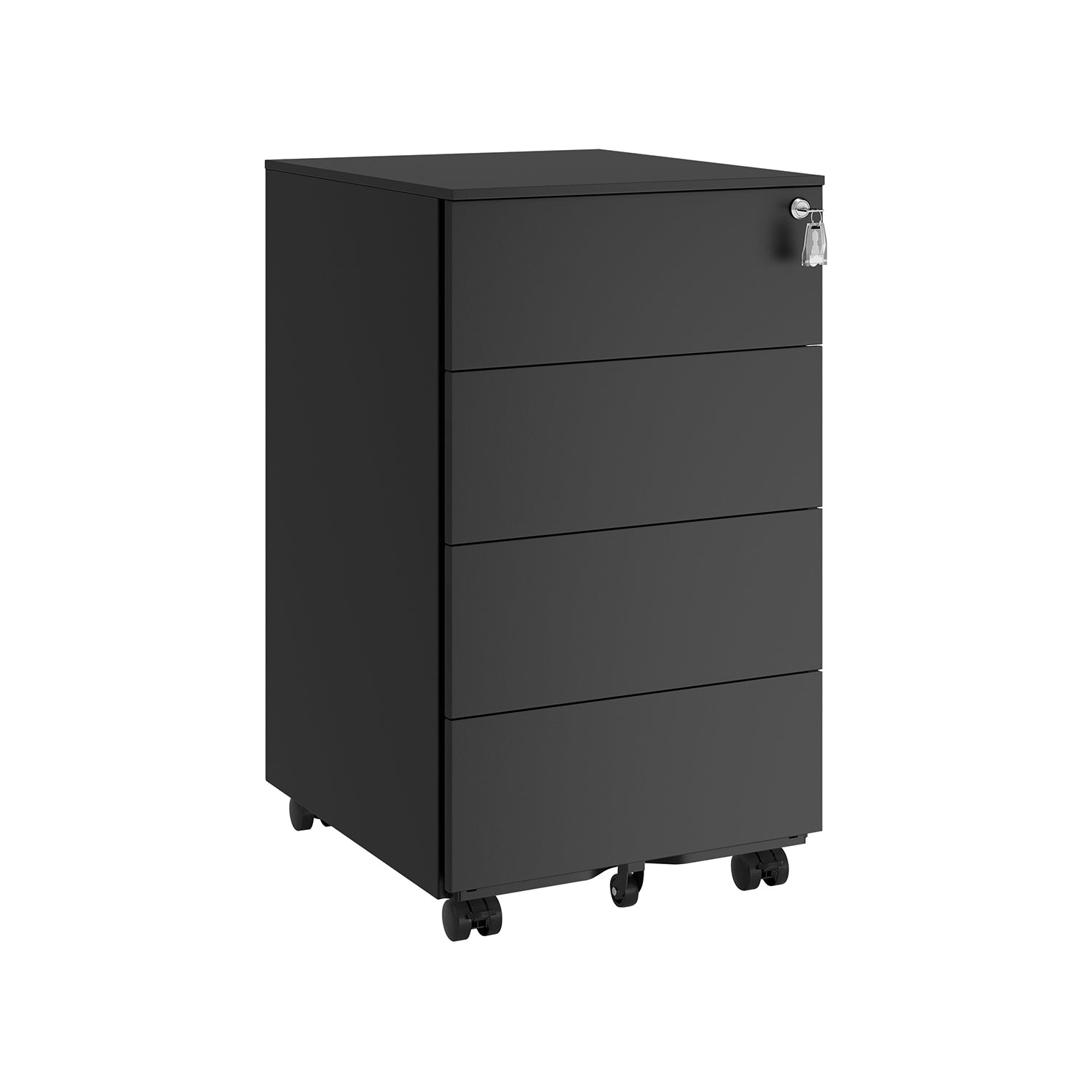 Roll container - 4 drawers - on wheels - ink -black