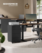 Roll container - 4 drawers - on wheels - ink -black