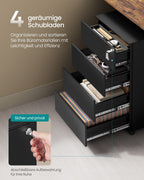 Roll container - 4 drawers - on wheels - ink -black