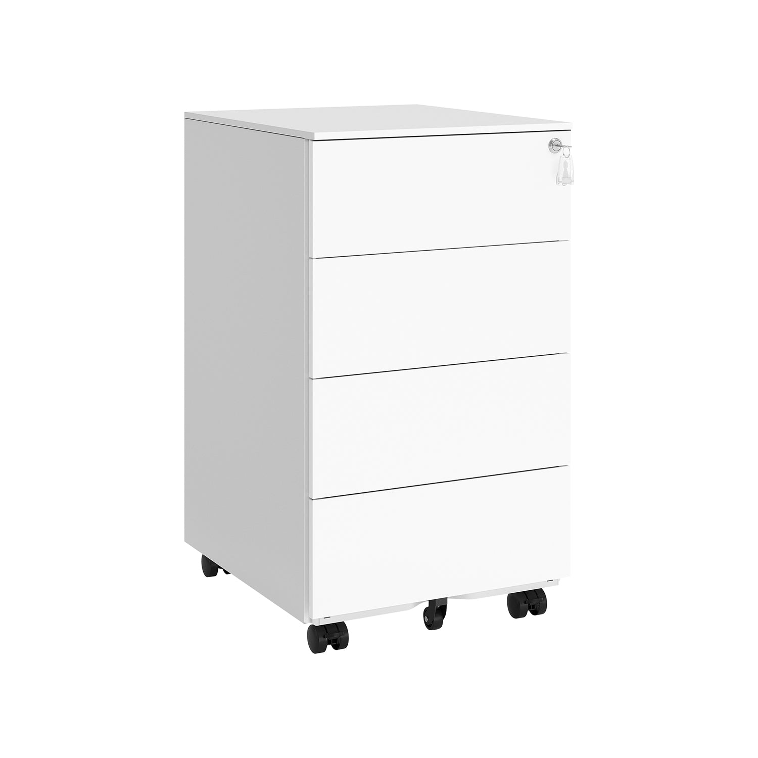 Roll container - 4 drawers - on wheels - ink -black