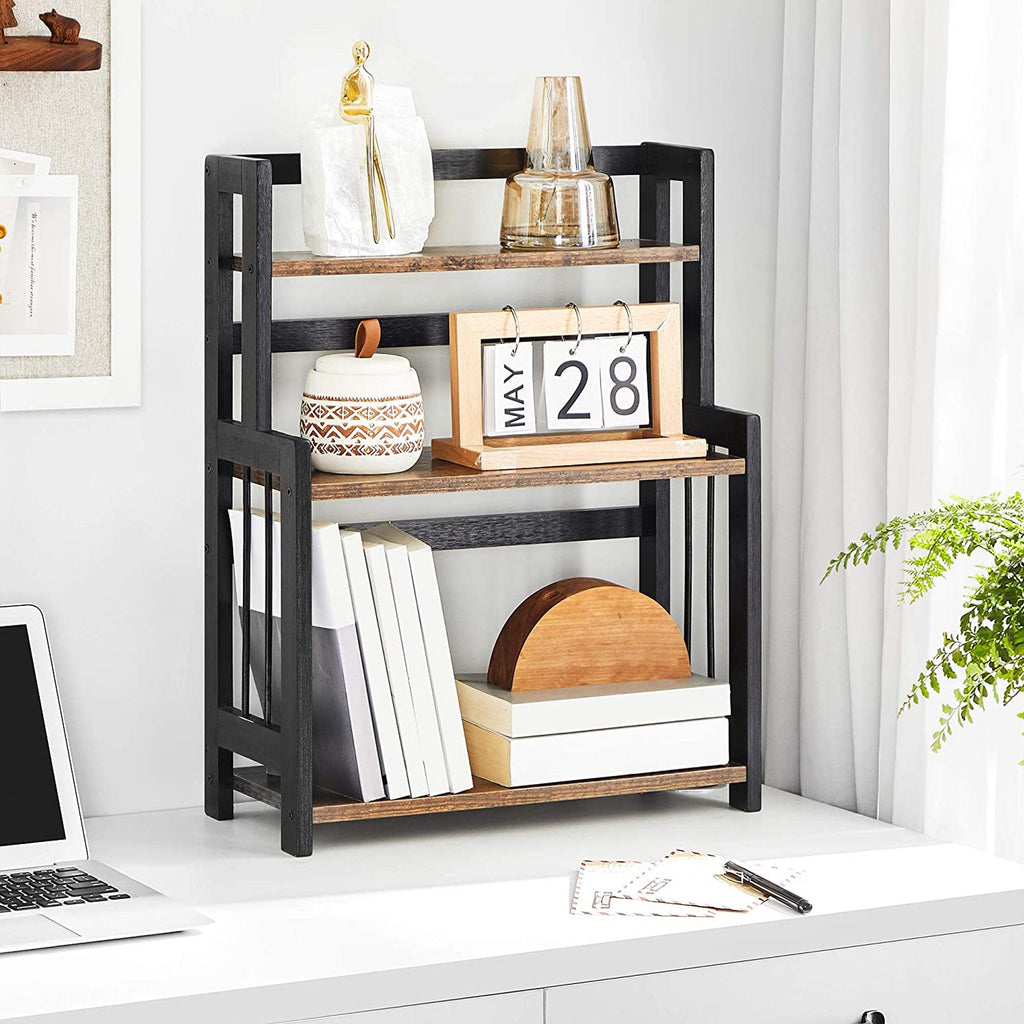 Herb rack with 3 levels - kitchen rack - storage rack - brown / black