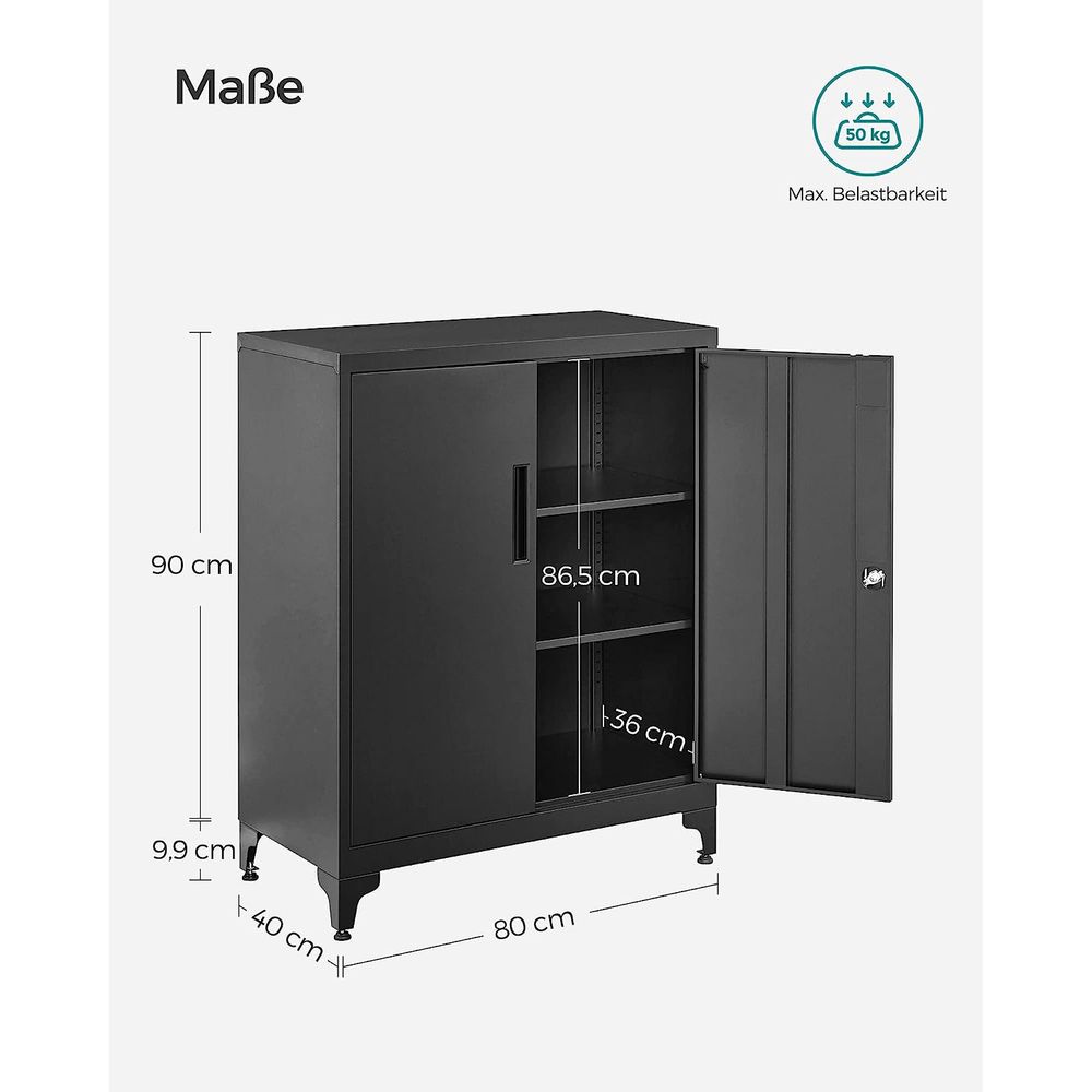 Archive cabinet - Tool cabinet - Van Staal - With 2 doors - With lock - Black