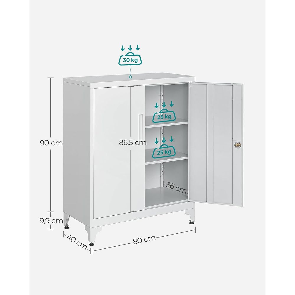 Archive cabinet - Tool cabinet - Van Staal - With 2 doors - With lock - White