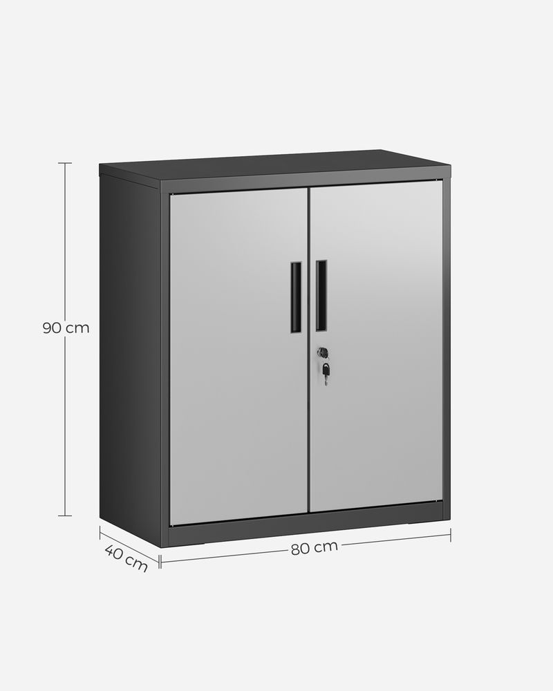 Archive cabinet - Tool cabinet - Van Staal - With 2 doors - with lock - Silver