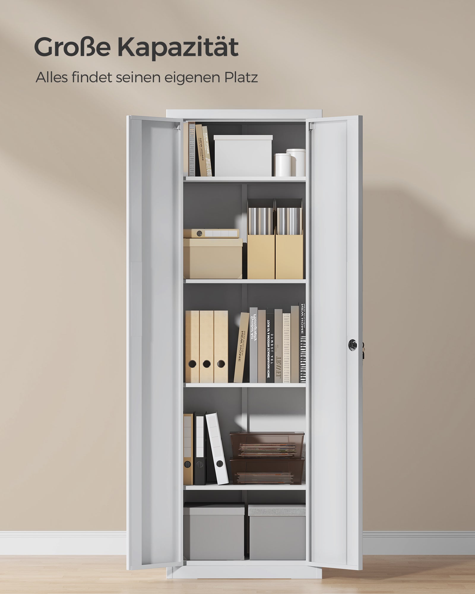 Archive cabinet with double doors and 5 levels