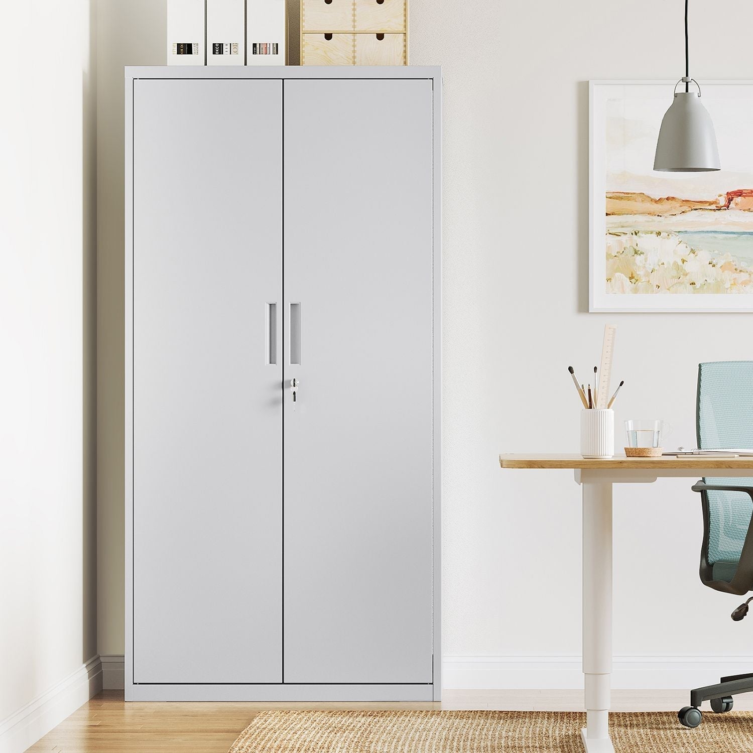 Archive cabinet - Office cabinet - With 2 doors - Gray