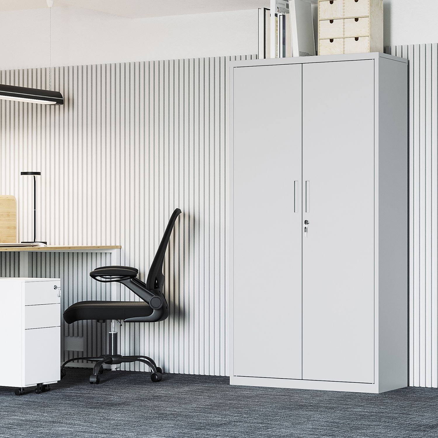 Archive cabinet - Office cabinet - With 2 doors - Gray