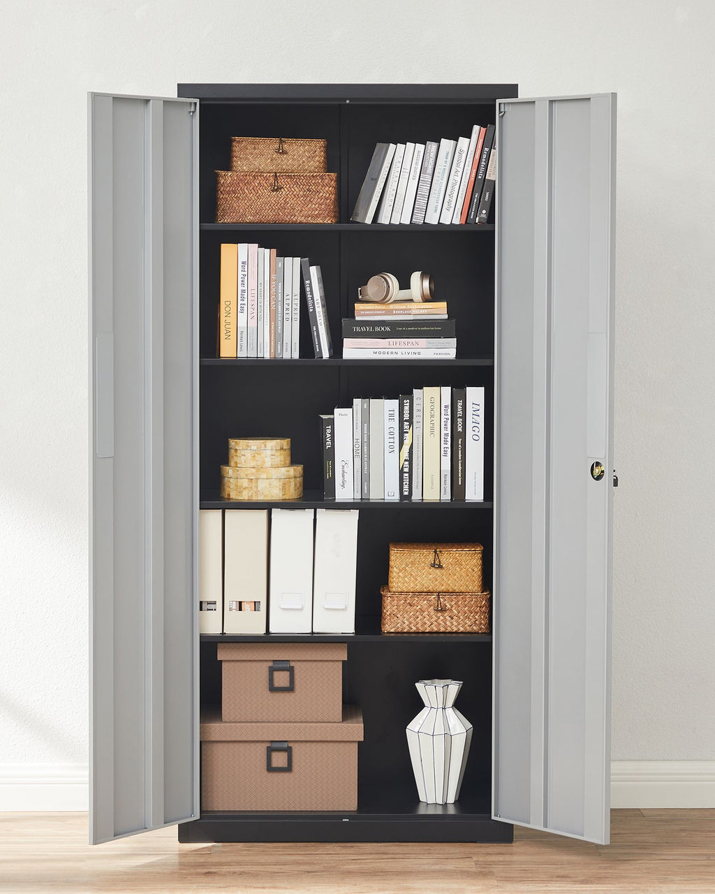 Archive cabinet - 5 levels - with adjustable shelves