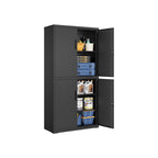 Archive cabinet with 4 doors and 5 levels 40 x 80 x 180 cm Mat gray