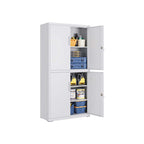 Archive cabinet with 4 doors and 5 levels 40 x 80 x 180 cm Mat gray