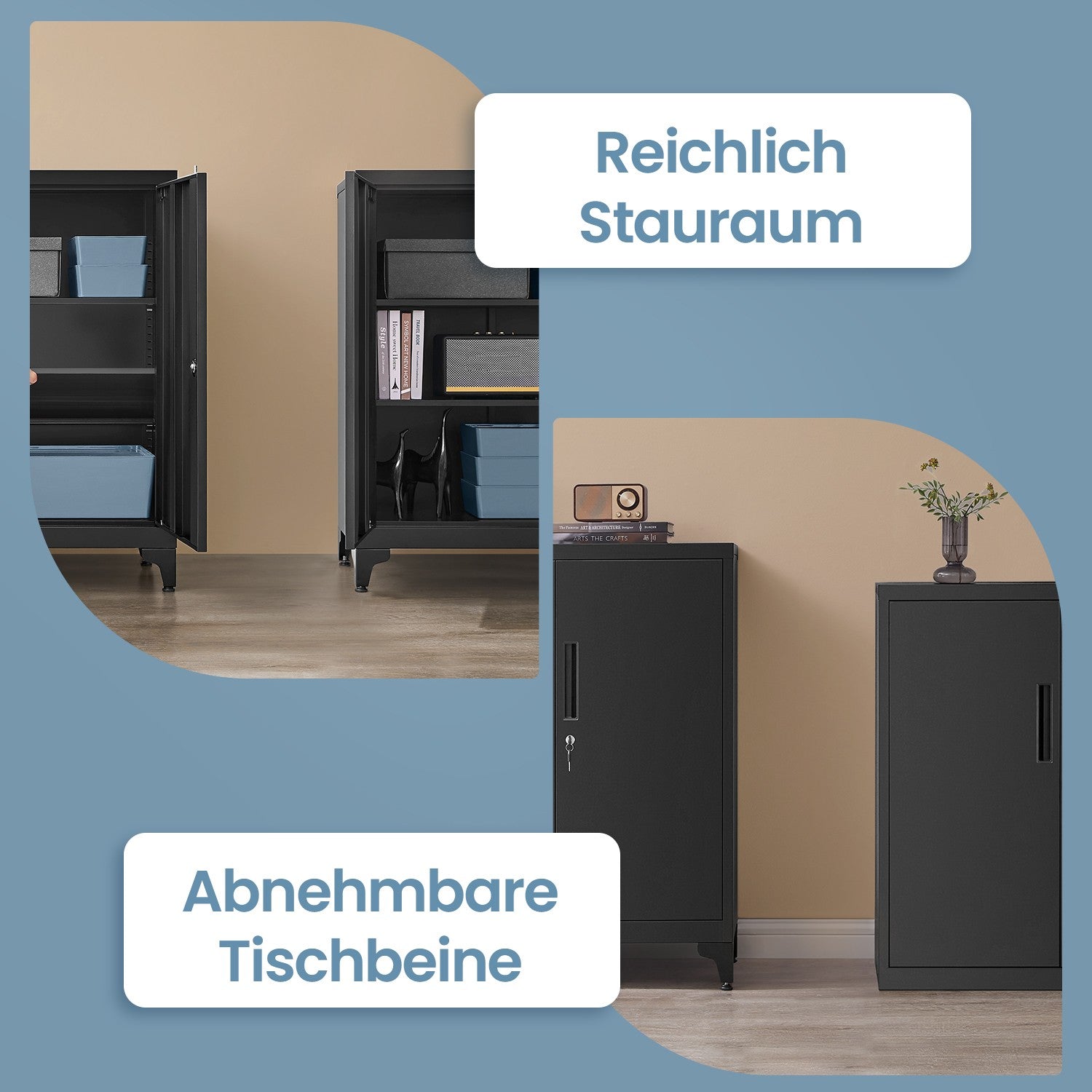 Archive cabinet - office cabinet with 2 doors, spacious storage cupboard