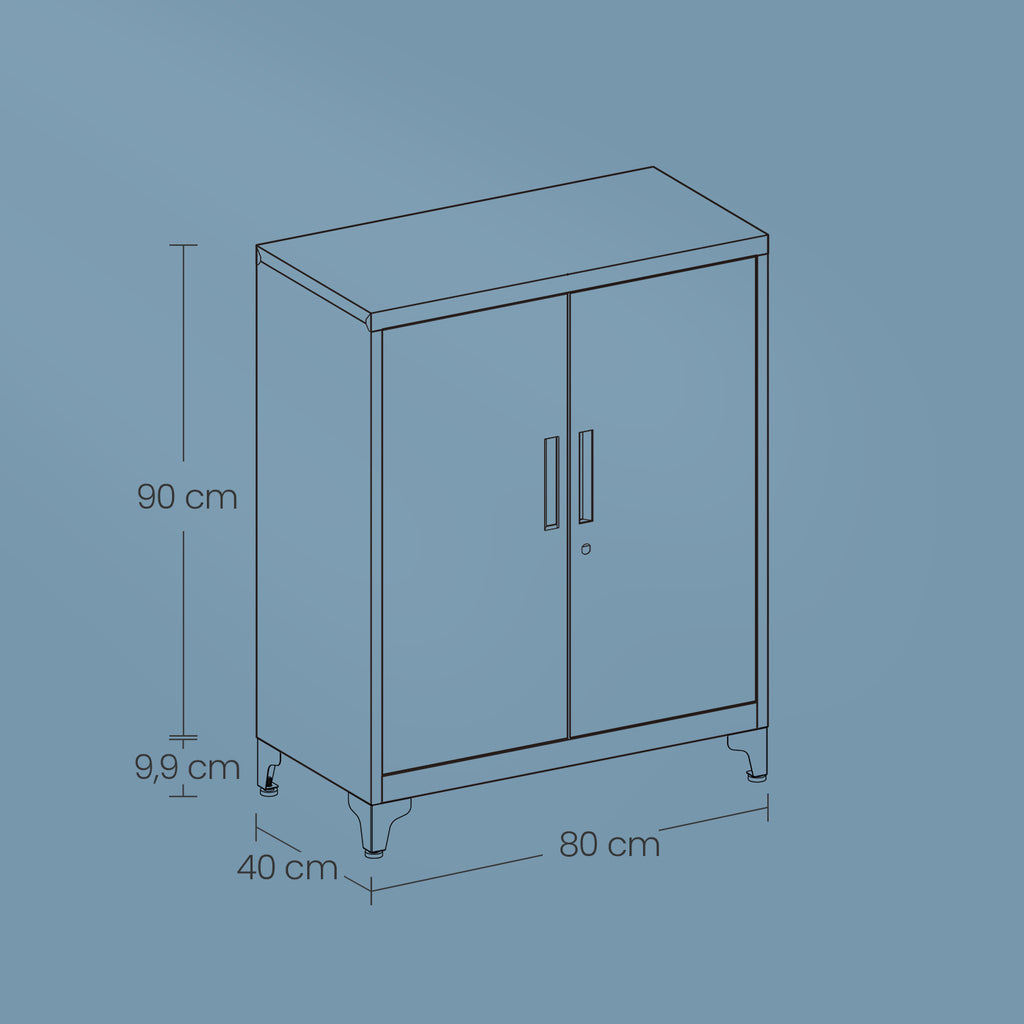 Archive cabinet - office cabinet with 2 doors, spacious storage cupboard