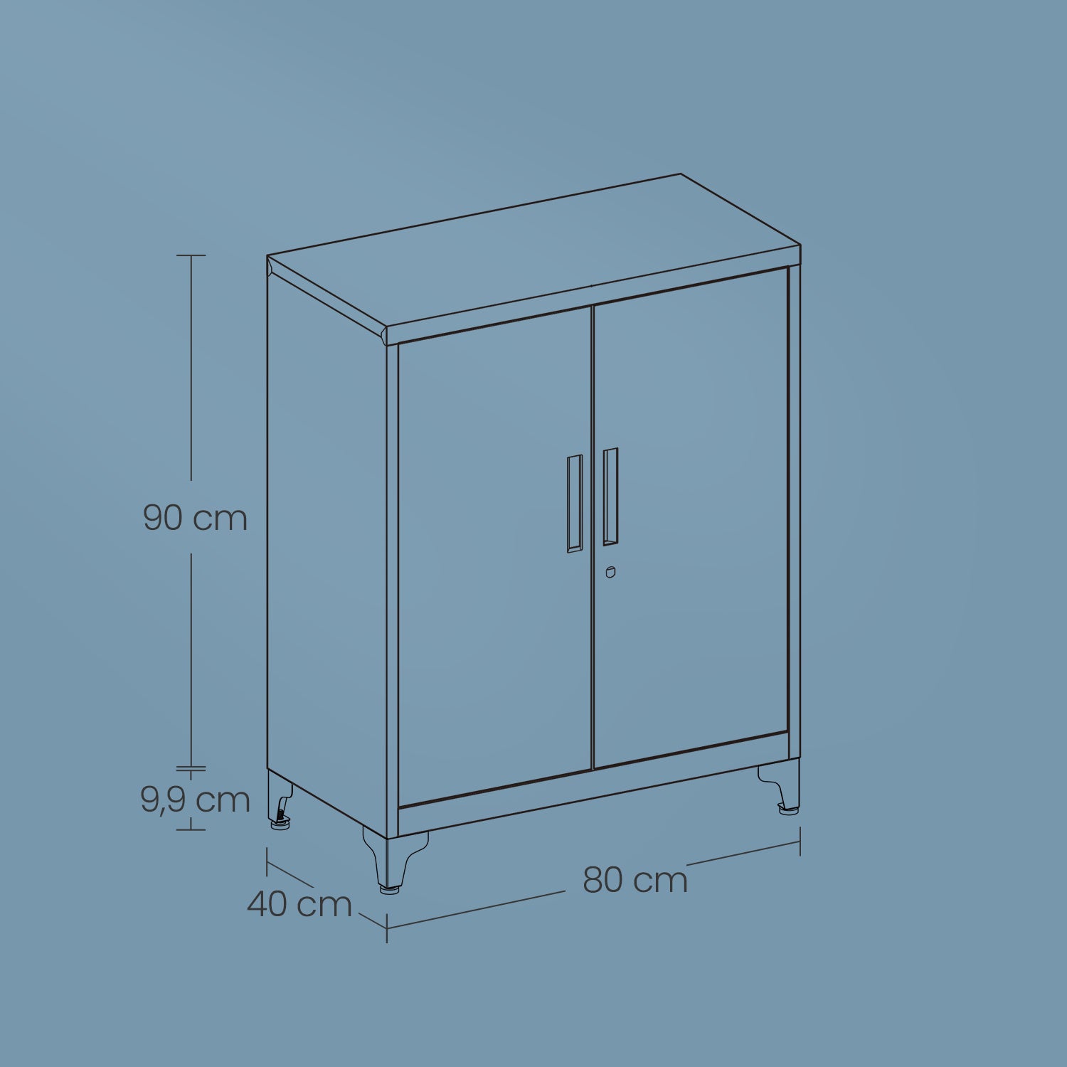 Archive cabinet - office cabinet with 2 doors, spacious storage cupboard