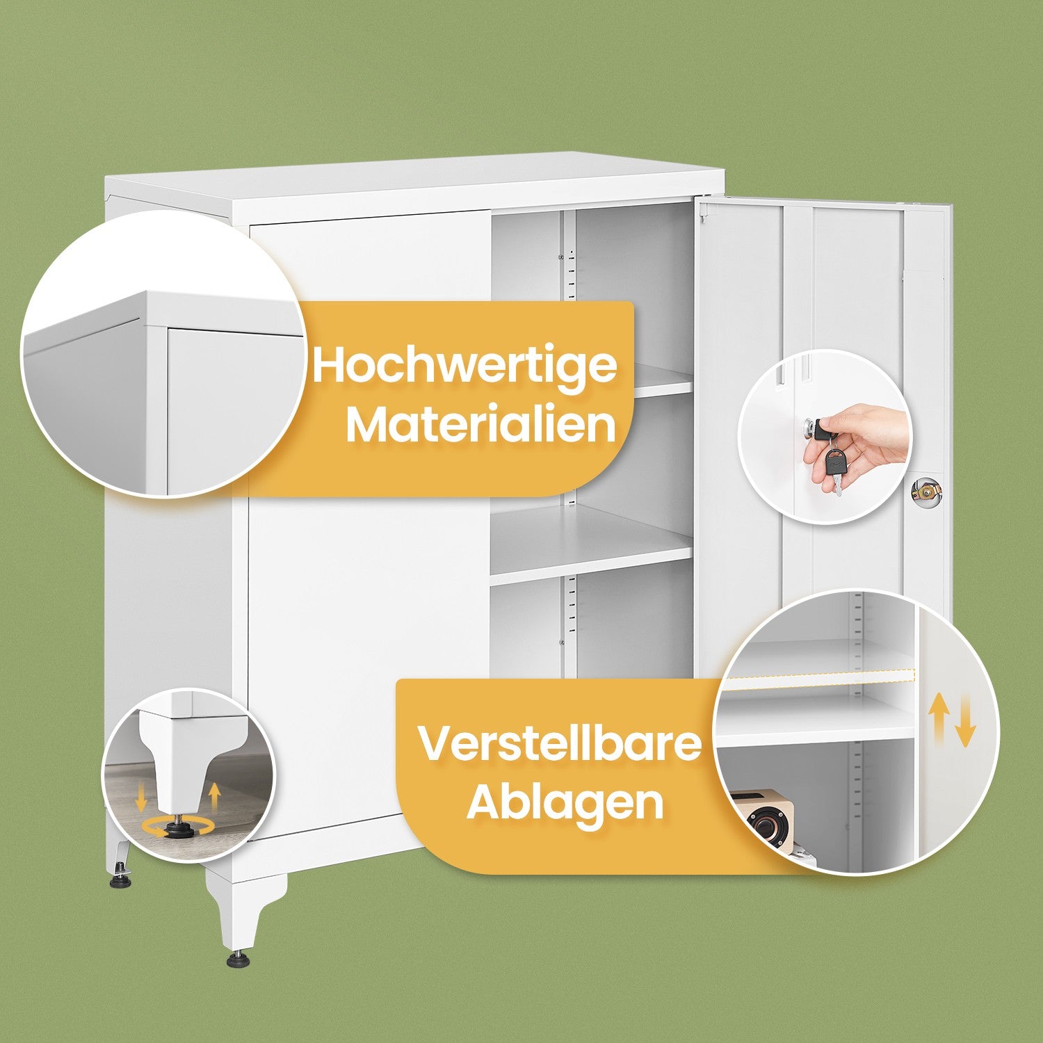 Archive cabinet - office cabinet with 2 doors, spacious storage cupboard