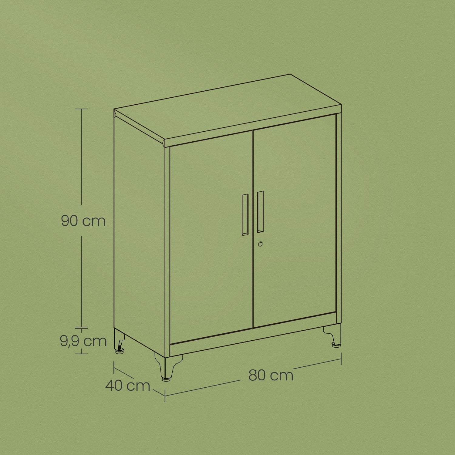 Archive cabinet - office cabinet with 2 doors, spacious storage cupboard