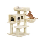 Scratching post - climbing tree - with platform, hammock and cave - cream