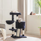 Scratching post - with soft plush - 104 cm - blue