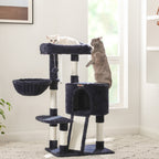 Scratching post - with soft plush - 104 cm - blue
