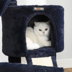 Scratching post - with soft plush - 104 cm - blue