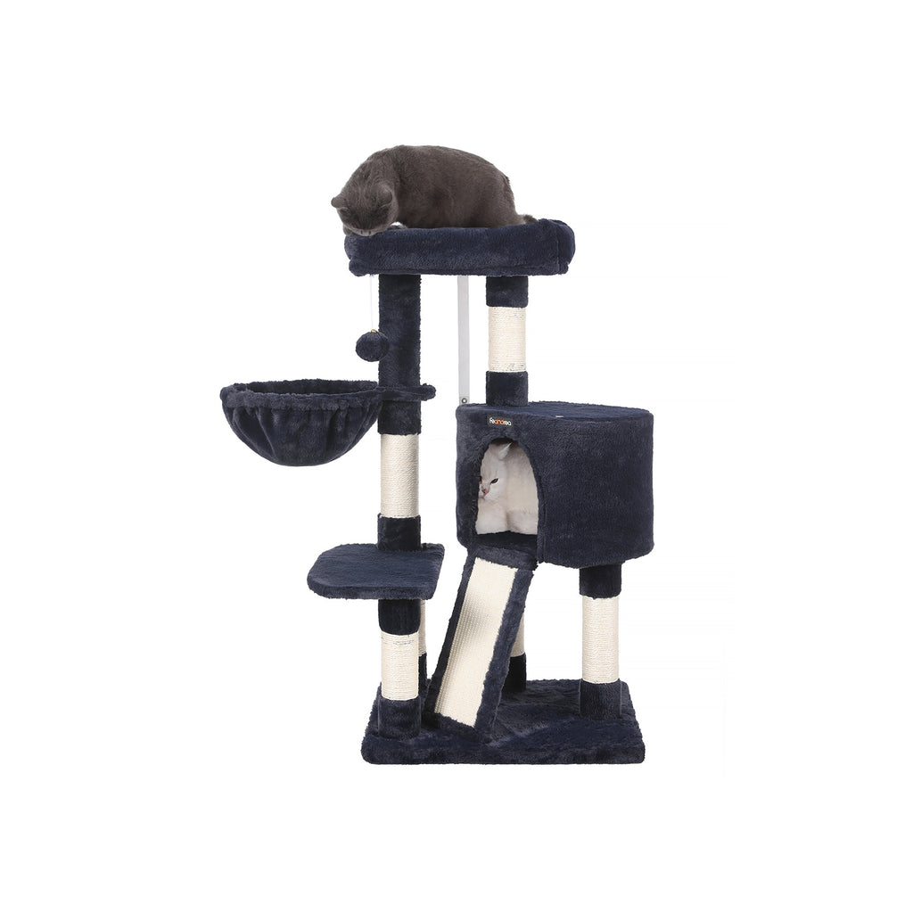 Scratching post - with soft plush - 104 cm - blue