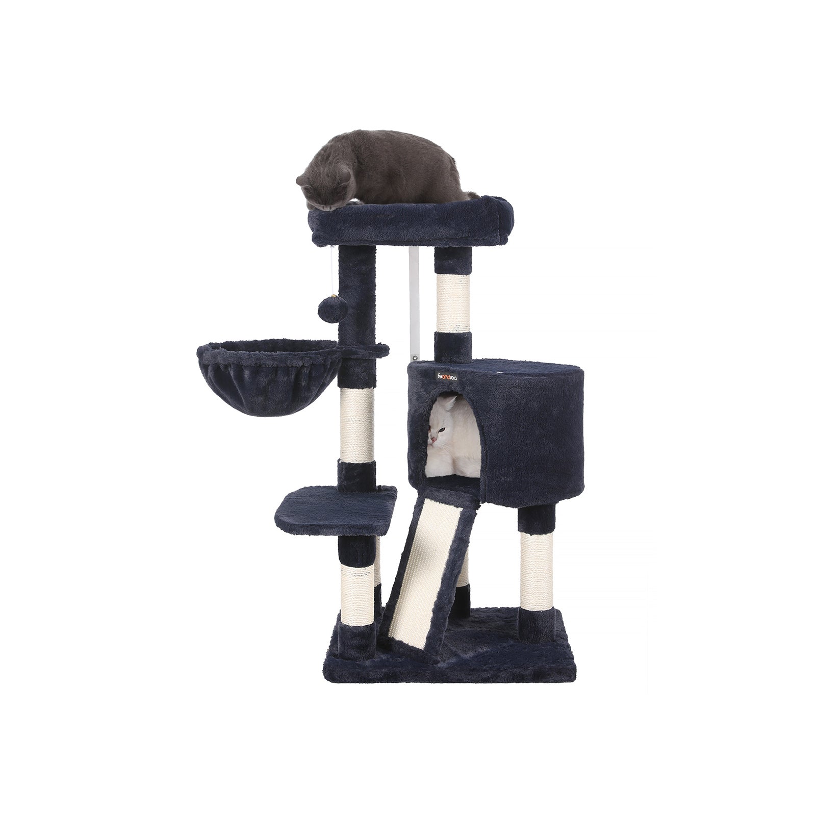 Scratching post - with soft plush - 104 cm - blue