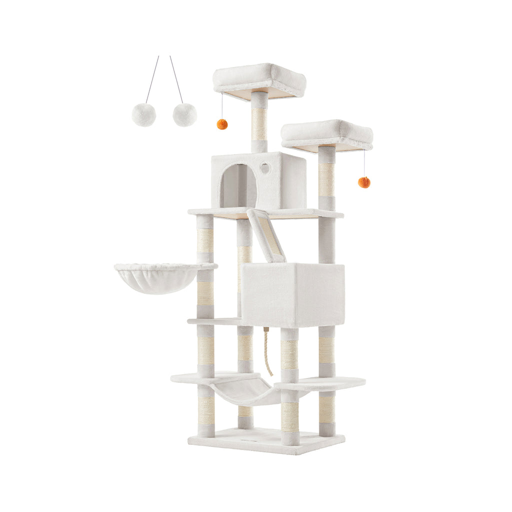 Large scratching post - with 13 scratching posts - Multiple levels - Crèmwit