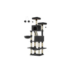 Large scratching post-206 cm high-multi-level-ink black