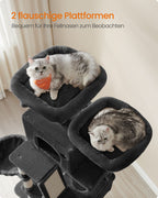Large scratching post-206 cm high-multi-level-ink black