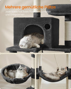 Large scratching post-206 cm high-multi-level-ink black