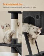 Large scratching post-206 cm high-multi-level-ink black