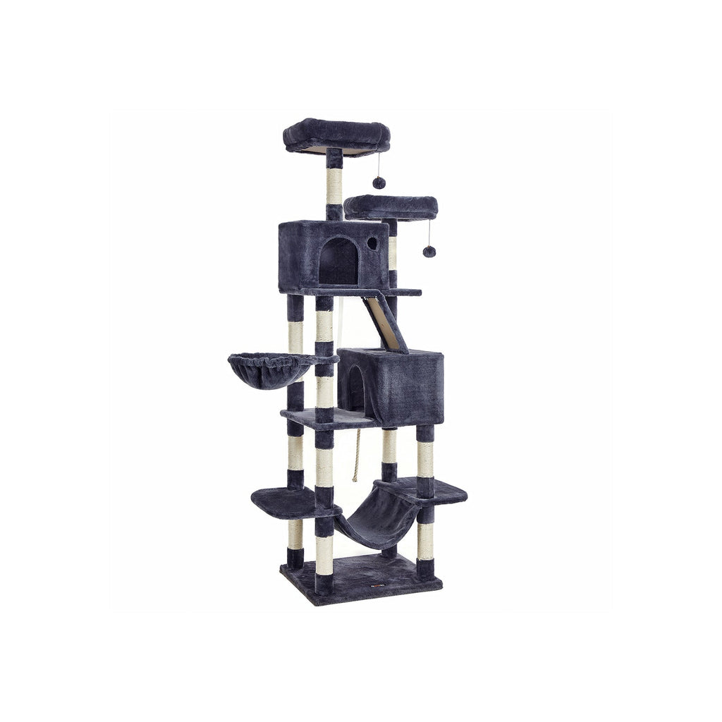 Large scratching post-206 cm high-multi-level-ink black