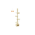 Scratching post ceiling high 231-291 cm in height adjustable beige