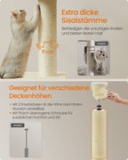 Scratching post ceiling high 231-291 cm in height adjustable beige
