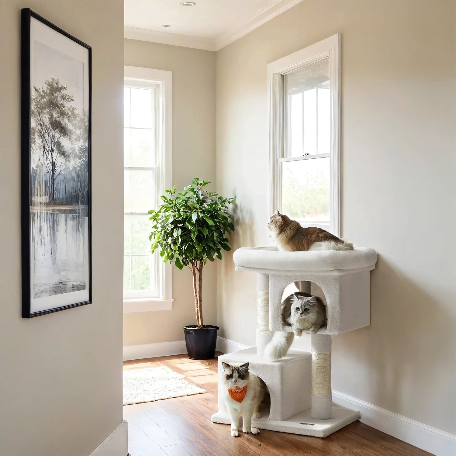 84 cm high scratching post, scratching post for large cats, large viewing platform