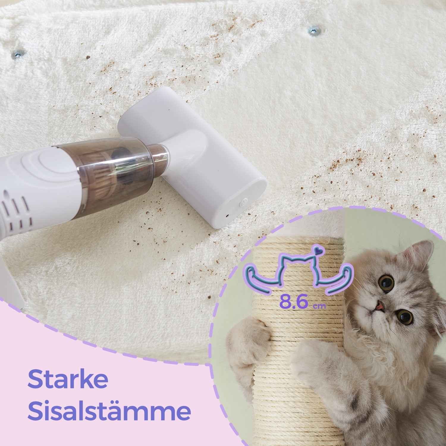 84 cm high scratching post, scratching post for large cats, large viewing platform