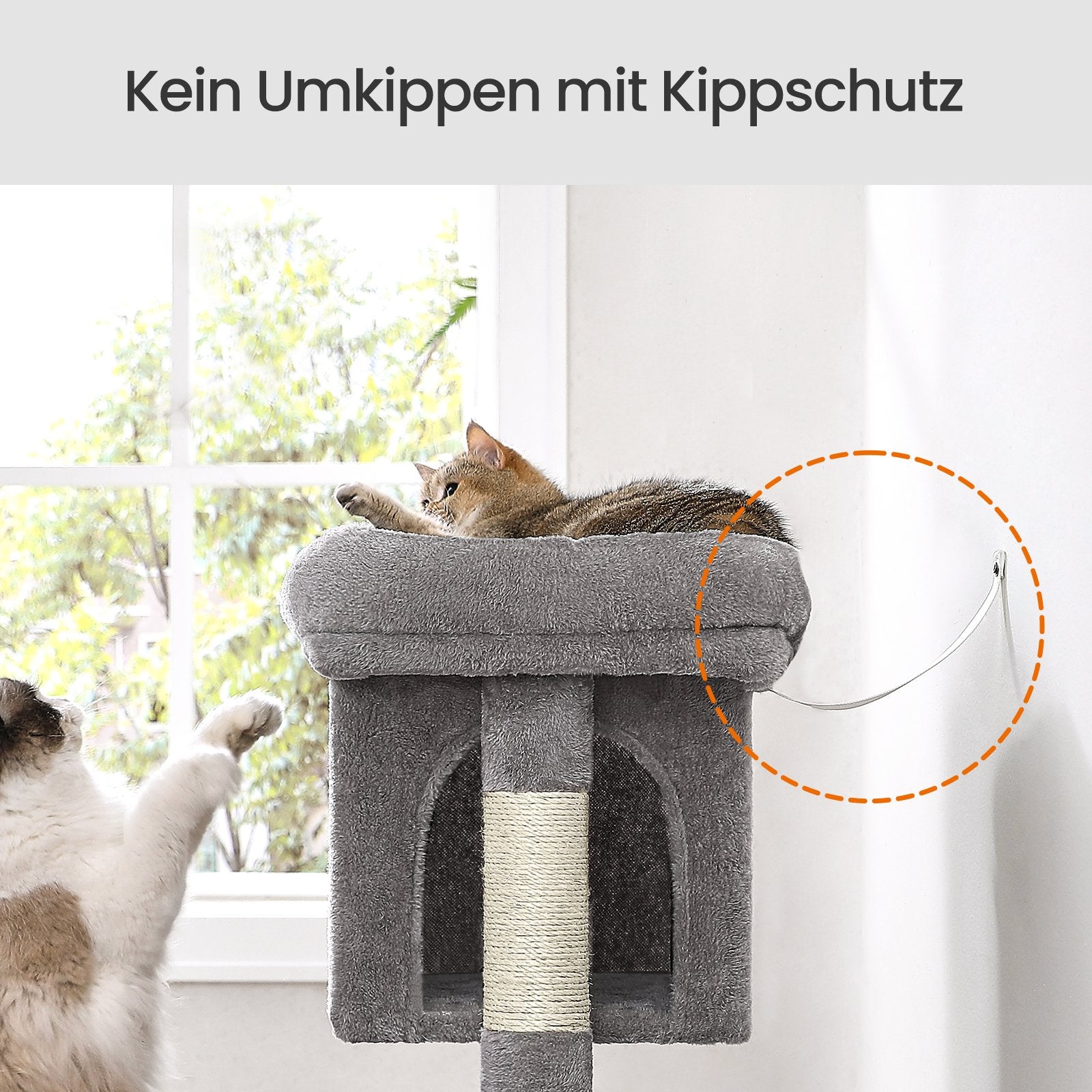 74 cm high scratching post, cat tree, large platform
