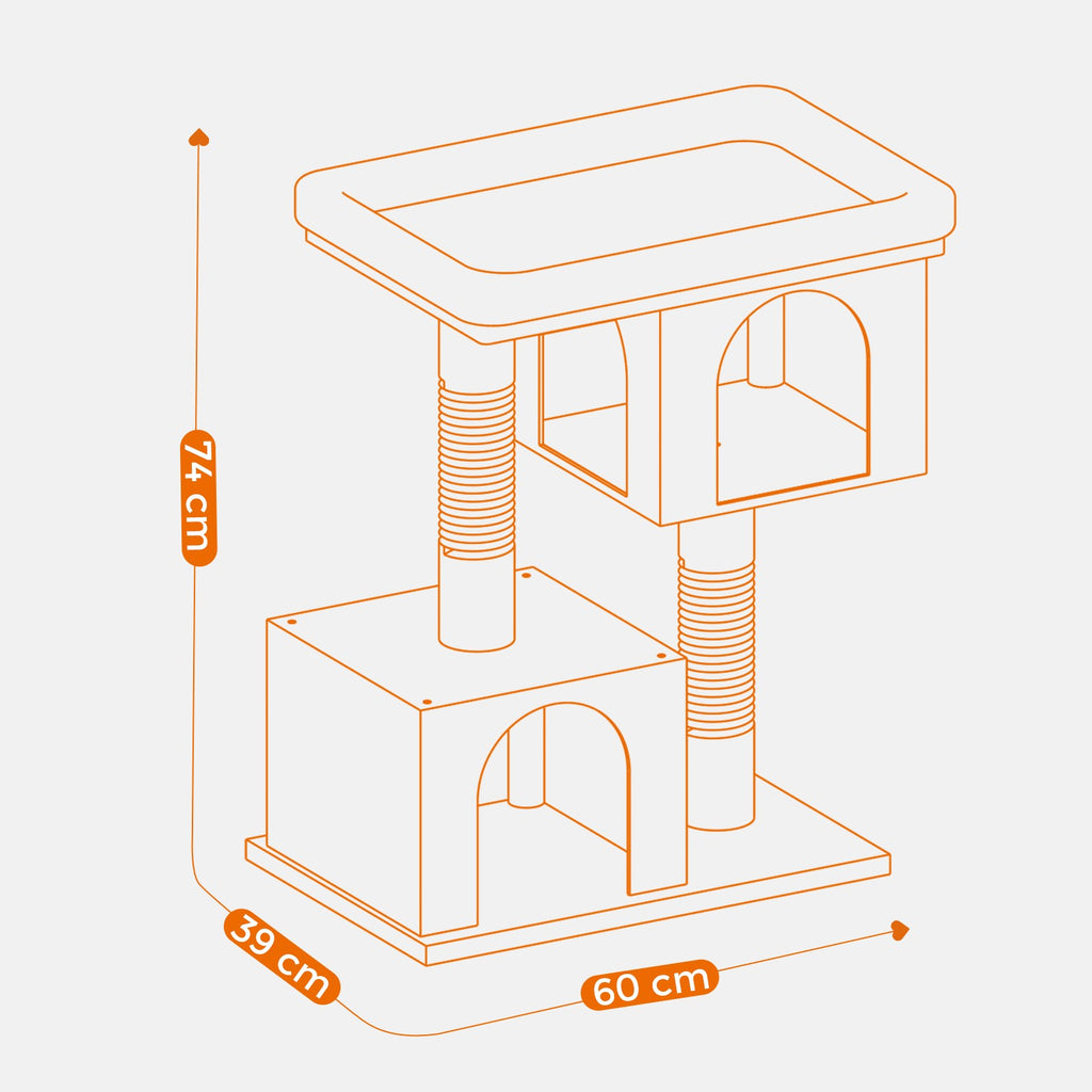 74 cm high scratching post, cat tree, large platform