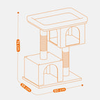 74 cm high scratching post, cat tree, large platform