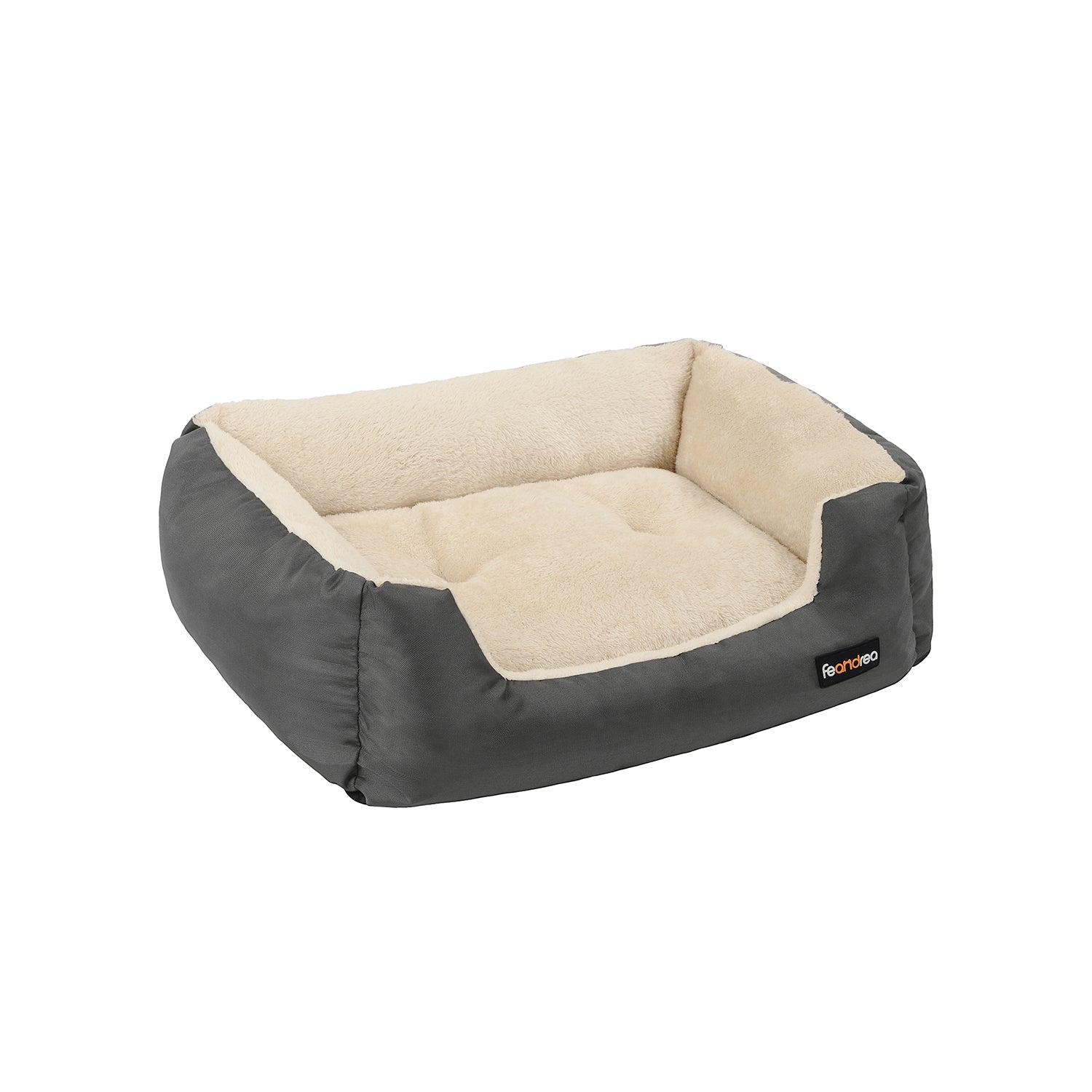 Dog bed - 80 x 65 x 20 cm - With reversible cushion - Gray