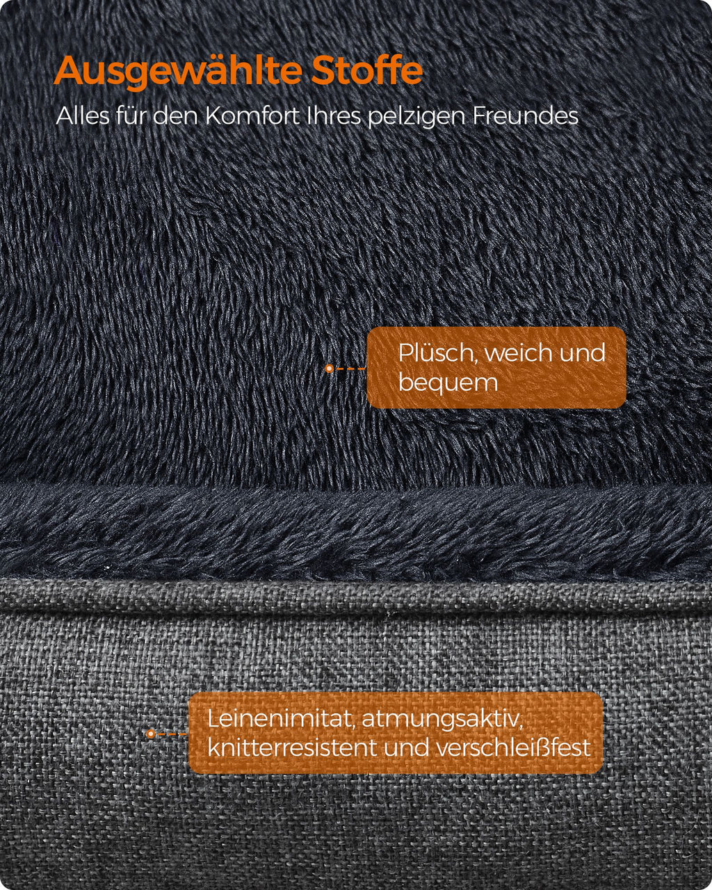 Dog basket with removable and washable dark gray cover