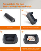 Dog basket with removable and washable dark gray cover
