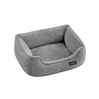 Dog basket with removable and washable dark gray cover